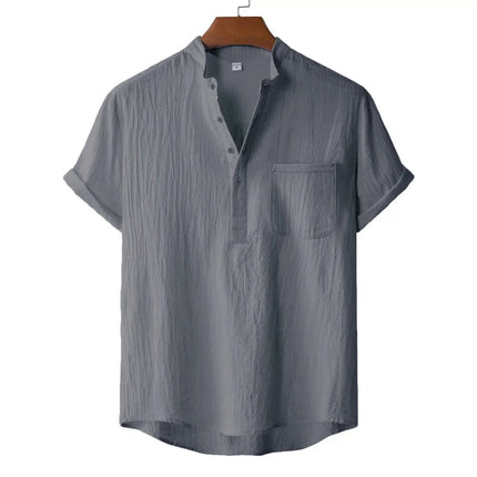Men's Linen Henley T-Shirt