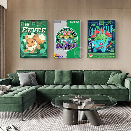 Pokemon Canvas Wall Poster