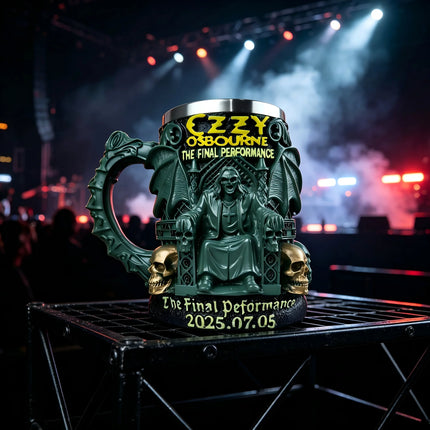 Halloween 3D Resin Ozzy Mug Osbourne Commemorative Mug Stainless Steel Skull Water Cup Beer Mug Coffee Cup Drinking