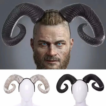 Halloween Headwear Prop Anime Sheep Horn Handmade Sheep Horn Headband Hairband Accessory Demon Evil Gothic Lolita Cosplay