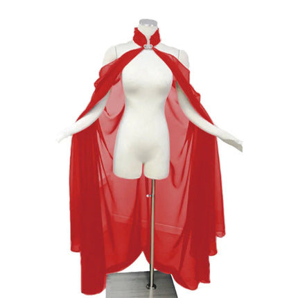 Halloween Costume Women Shawl Cape Cloak Medieval Neck Cape Shawl Cosplay Princess Witch Bride Party Chiffon Light Coat Robe
