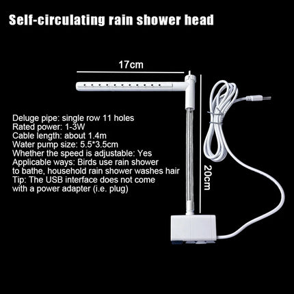 New Automatic Parrot Bird Bath Tub USB Electric Pet Circulating Water Bathtub Shower Fountain Pet Supplies