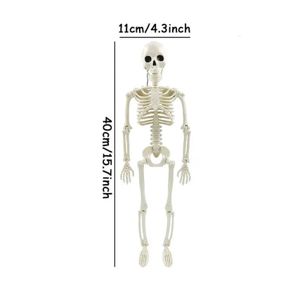 40cm Human Shape Bones Posable Skeleton,Haunted House Horror Props,Halloween Skull Skeleton Party Home Decorations DIY Supplies