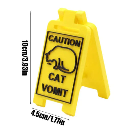 Cat Vomit Sign Funny Creative Dog Cat Vomit Caution Sign Cat Vomit And Cat Urine Attention Sign For Cat Lovers Pet Supplies