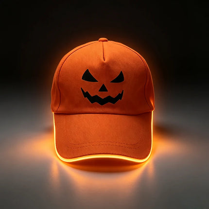 Halloween Adult Hat Led Optical Fibre Cap Baseball Cap NightClub Concert Masquerade Outdoor Fun Event Supplies Rap Summer Hat