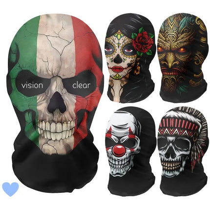 Skeleton Full Face Fashion Headwear Mask Motorcycle Perspective Net Balaclava Bike Outdoor Wearing Halloween, Christmas Mask