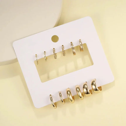 Crystal Hoop Earrings Set