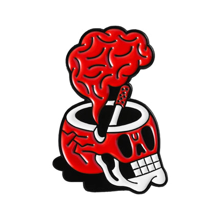 Halloween Skull Candy Lollipop Enamel Pins Goth Skeleton Soda Drink Jiuce Spooky Brooches Lapel Badge Jewelry Gifts for Friends