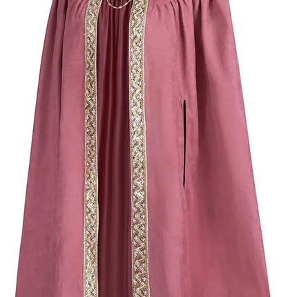 Halloween Retro Pastoral Ribbon Edge Hooded Cloak Medieval Renaissance Lace Cloak Anime Costume Carnival Party Cosplay Jacket
