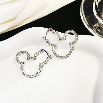 Crystal Mickey Clip Earrings