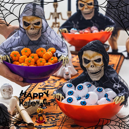 Halloween Decorations Pumpkin Lanterns Desktop Ornaments Glowing Electric Induction Skull Candy Plates Children'S Toys Gifts