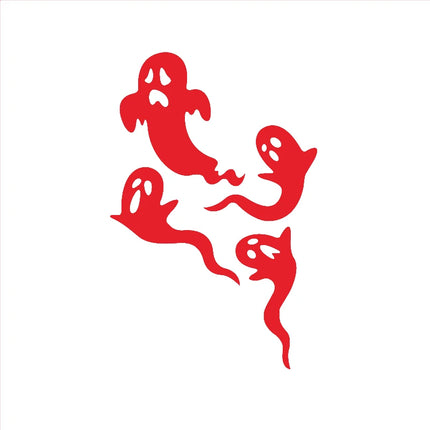 Halloween Car Rearview Mirror Vinyl Sticker Spooky Ghost Decals 7 Mini Bats Sticker Car Accessories Decorative Halloween Gift