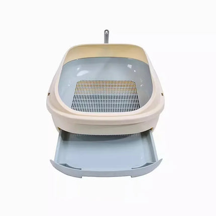 New Semi-closed Grid Drawer Double Cat Litter Pan Easy To Cleaning Extra Large Splash Proof for Pine Litter Pet Products