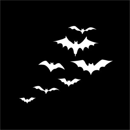 Halloween Car Rearview Mirror Vinyl Sticker Spooky Ghost Decals 7 Mini Bats Sticker Car Accessories Decorative Halloween Gift
