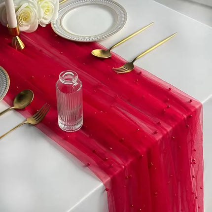 Pearl Tulle Table Runner