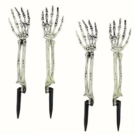 1/6pcs Skeleton Bone Garden Ground Stakes Skull Head & Hand for Halloween Home Yard Ground Insert Holiday Party Decor Ghost Hand