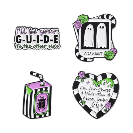 2-5Pcs/Set Punk Halloween Collected Enamel Pins Pumpkin Duck Capybara Skeleton Cat Ghost Brooch Lapel Badge Jewelry Gift Friends