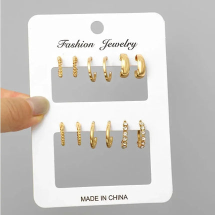 Crystal Hoop Earrings Set