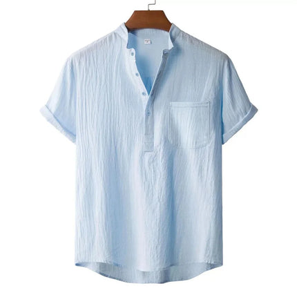 Men's Linen Henley T-Shirt