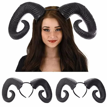 Halloween Headwear Prop Anime Sheep Horn Handmade Sheep Horn Headband Hairband Accessory Demon Evil Gothic Lolita Cosplay