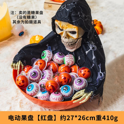 Halloween Decorations Pumpkin Lanterns Desktop Ornaments Glowing Electric Induction Skull Candy Plates Children'S Toys Gifts