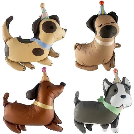 Foil Globos Happy Birthday Balloons Puppy Anime Husky Pug Dachshund Ballon Party Decorations Baby Shower Cute Pet Supplies Kids