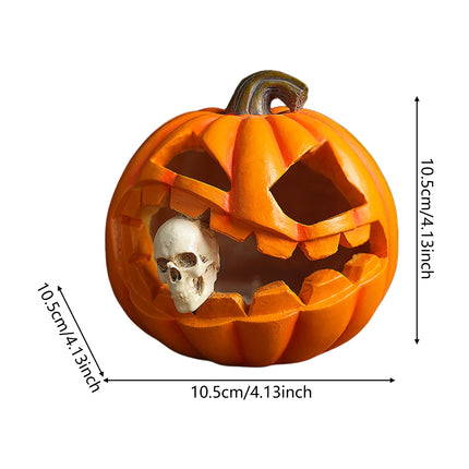 Halloween Ghost Pumpkin Lantern Decor Pumpkin Eating Skull Statue Table Centerpieces for Porches Gardens Patios Ornament