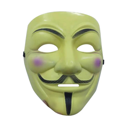 V Face for Mask Black White Vendetta Hackers Halloween Carnival Cosplay Party Adult Diy Anime Killer Anonymous Headwear Men
