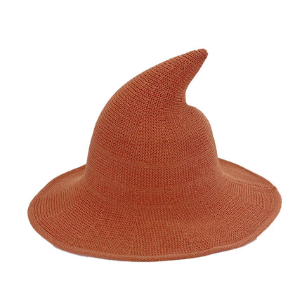 Halloween Witch Hat Long Point Hat Knitted Cap for Women Halloween Party Hat Magical Hat Festival Party Cosplay Decoration