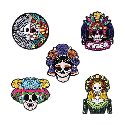 2-5Pcs/Set Punk Halloween Collected Enamel Pins Pumpkin Duck Capybara Skeleton Cat Ghost Brooch Lapel Badge Jewelry Gift Friends