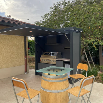 Customized Garden Outdoor Kitchen Sink Unit with Faucet and Drainboard for Food Cleaning Setup backyard patio camping cooki