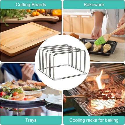 Kitchen Hanging Organizer Rack Chopping Board Stand Cupboard Towel Rags Hanger Cutting Board Pot Cover Holder Storage Shelf