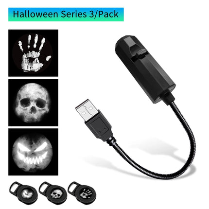 Led Halloween Moon Lamp USB Projector Night Light Christmas Holiday Ornaments for Ceiling Wall Atmosphere Mood Light Adjustable