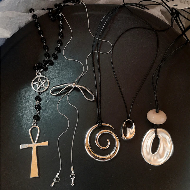 Geometric Cross Pendant Necklace