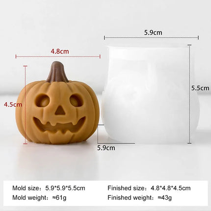 Halloween Mini Ghost Pumpkin Silicone Mold - 3D Stackable Candle Mold for DIY Soap Resin Plaster & Home Decor