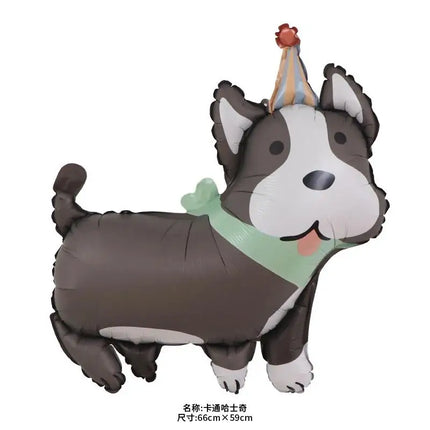 Foil Globos Happy Birthday Balloons Puppy Anime Husky Pug Dachshund Ballon Party Decorations Baby Shower Cute Pet Supplies Kids