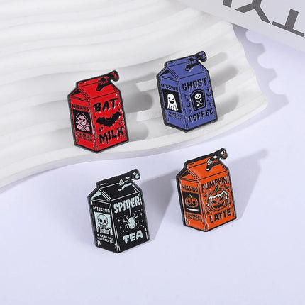 2-5Pcs/Set Punk Halloween Collected Enamel Pins Pumpkin Duck Capybara Skeleton Cat Ghost Brooch Lapel Badge Jewelry Gift Friends