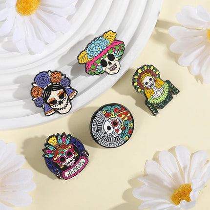 2-5Pcs/Set Punk Halloween Collected Enamel Pins Pumpkin Duck Capybara Skeleton Cat Ghost Brooch Lapel Badge Jewelry Gift Friends