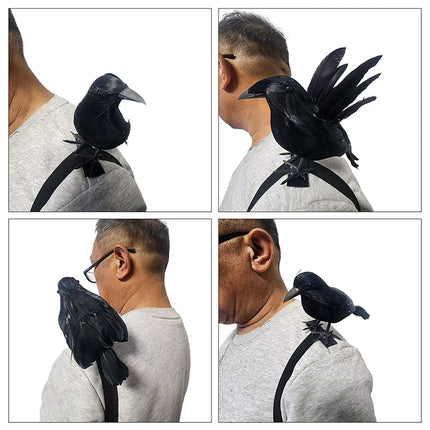Halloween Party Costumes Black Crow with Shoulder Strap Decoration Cosplay Props