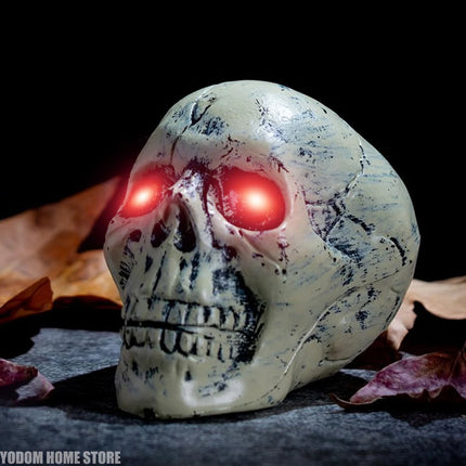 2 Pcs Halloween Led Glowing Eyes with Timer Light Up Skeleton Eyes Horror Diy Eyes for Masks Pumpkins Tombstones and Props