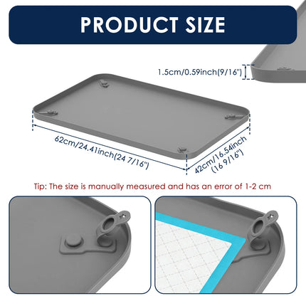 Pet Pee Pad Holder Silicone Dog Urine Pad Holder with Corner Snaps Leak Proof Puppy Pee Tray Mat Dog Training Mat Pet Supplies