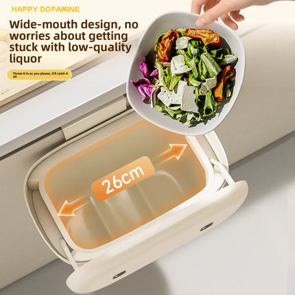 Kitchen garbage bin, household with lid, wall mounted garbage bin, no bending, large capacity, bathroom, hanging garbage bin