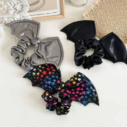 Halloween hair accessories party bat bow large intestine scrunchie cross-border European beauty style personality holiday hair a