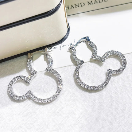Crystal Mickey Clip Earrings