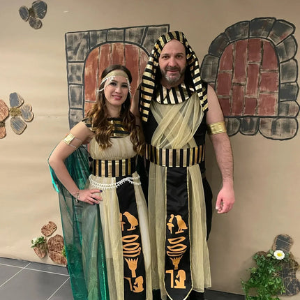 Halloween Ancient Egypt Egyptian Pharaoh Costume for Men King Cleopatra Queen Cosplay Carnival Party Medieval Couple Party Dress