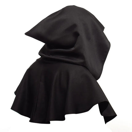 1Pc Halloween Cosplay Death Cape Short Hooded Cloak Wizard Witch Costumes Vampire Devil Wizard Black Cape Cowl Party Accessories