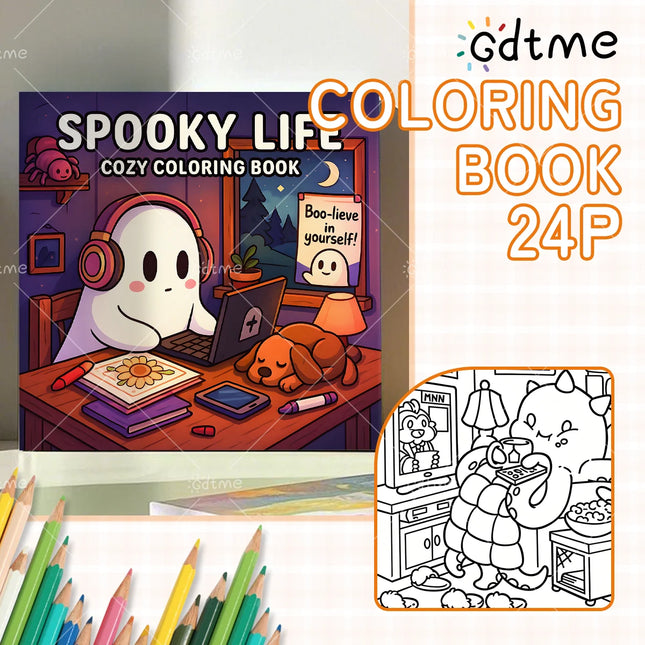 Halloween Spooky Life Coloring Book for Adults and Teen Featuring Adorable Creepy Creatures Painting Gift Art Activity Book