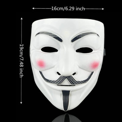 V Face for Mask Black White Vendetta Hackers Halloween Carnival Cosplay Party Adult Diy Anime Killer Anonymous Headwear Men