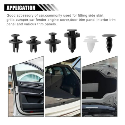 100PCS Plastic Car Body Trim Clips Universal Car Bumper Clips Rivets Fasteners Push Retainer Kit Auto Push Pin Rivets Set with