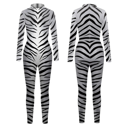 Halloween Animal Jumpsuit Snake Cosplay Costume Tiger Bodysuit Spandex Jumpsuit Party Carnival Stage Performance Dress Up